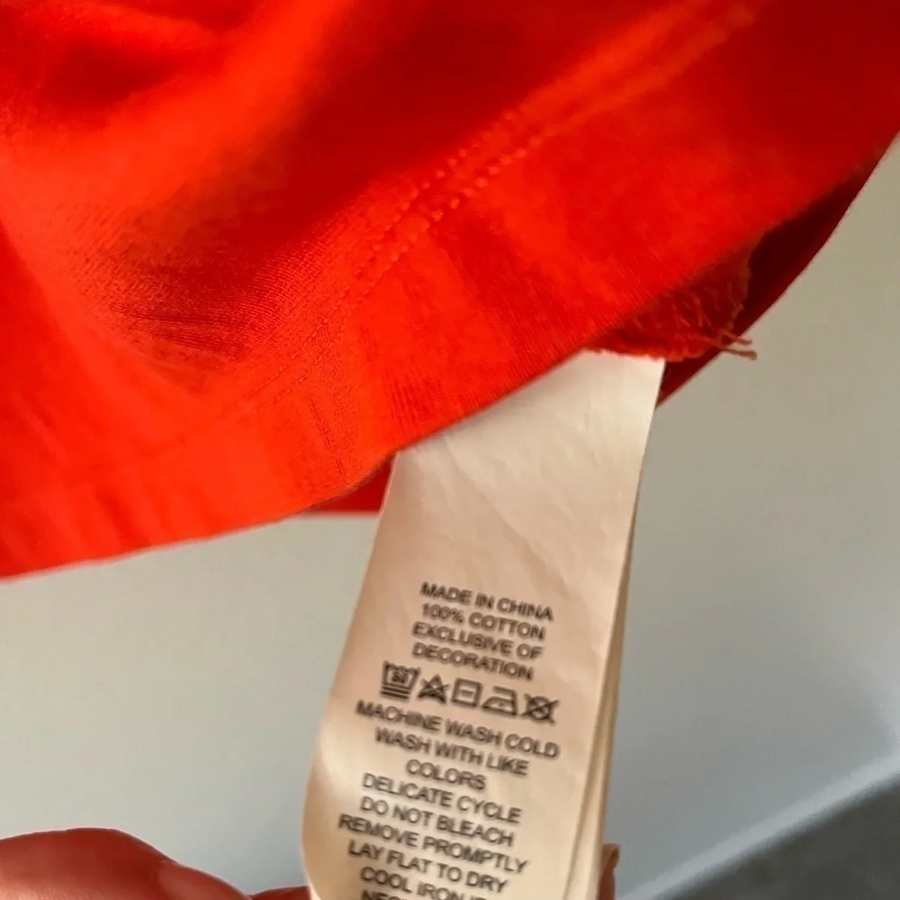 Kate Spade Ruffle Sleeve Orange 100% Cotton XS Top